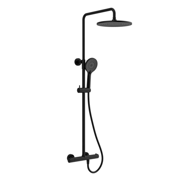 Душевая система (стойка) с термостатом Vincea Esse VSFS-1E0TMB черная матовая фото