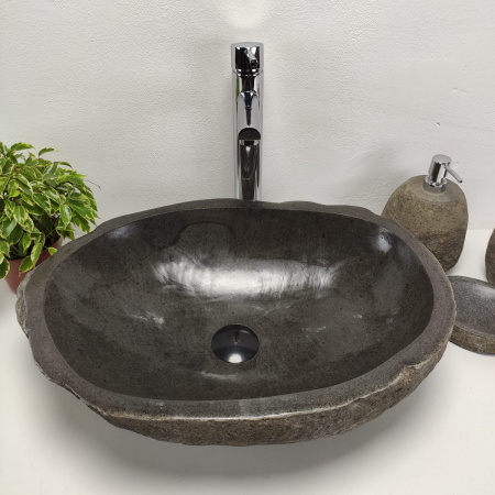 Накладная раковина из речного камня RS0896 (56*40*15) фото