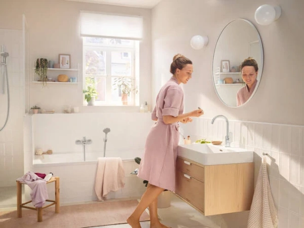 Высокий смеситель для раковины с донным клапаном Hansgrohe Rebris S 72536000 хром фото