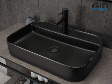 Накладная раковина GID Bm9660 53376 60x40 черная матовая фото