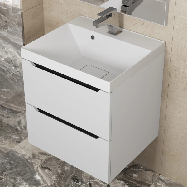 Тумба под раковину Uperwood Tanos 50 2191020002 белая/графит фото