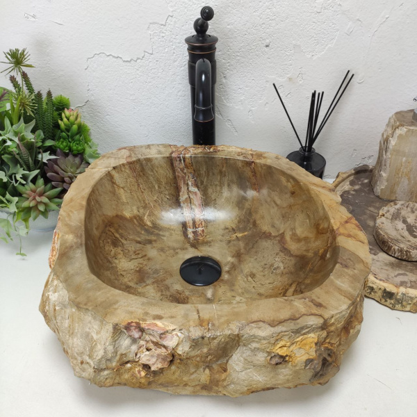 Накладная раковина из окаменелого дерева Fossil Basin OD-01442 (48*41*15) фото