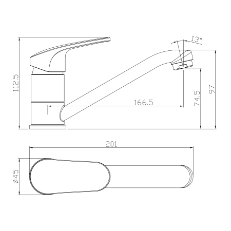 Смеситель для раковины Rossinka RS45 RS45-22 фото