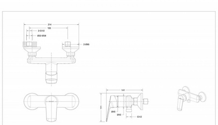 Смеситель для душа Bravat Rhein F9429564CP-01-ENG фото