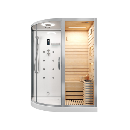 Душевая кабина с сауной Cerutti SPA Lugano White R CT8346 180x110 фото