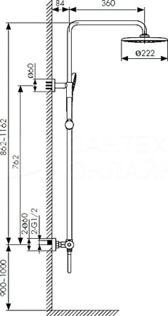 Душевая стойка с термостатом Kaiser Cezar 05177 фото
