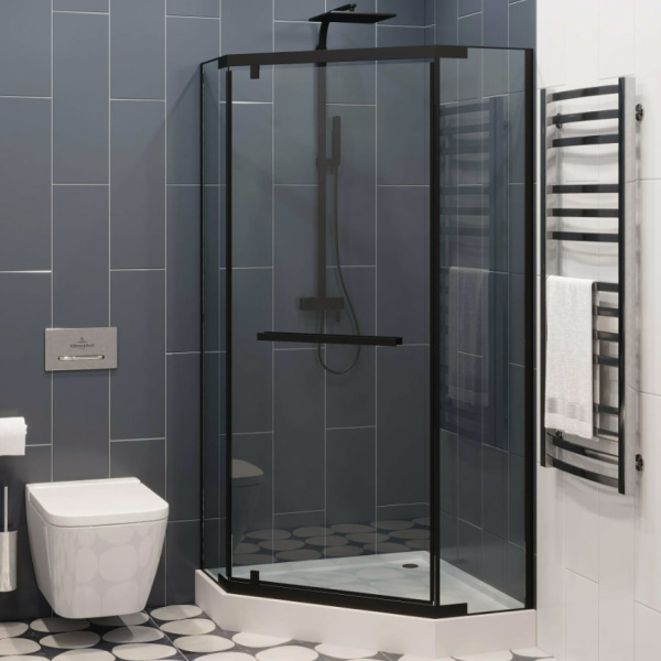 Душевой уголок Cerutti SPA Chika ZP101B 100x100 черный фото