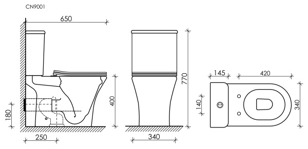Унитаз компакт безободковый Ceramica Nova Fortuna CN9001-B с сиденьем микролифт фото