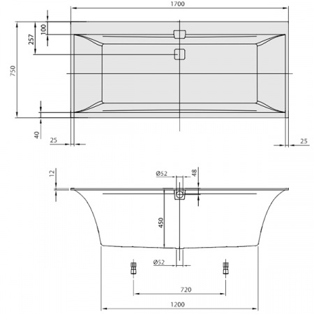 Квариловая ванна Villeroy & Boch Squaro UBQ170SQE2DV-01 170x75 фото