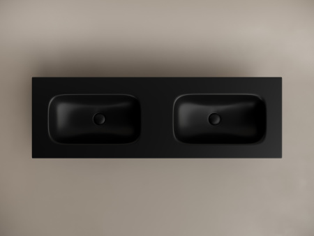 Двойная раковина Ceramica Nova Grace CN7022MBwx 141x45 черная матовая фото