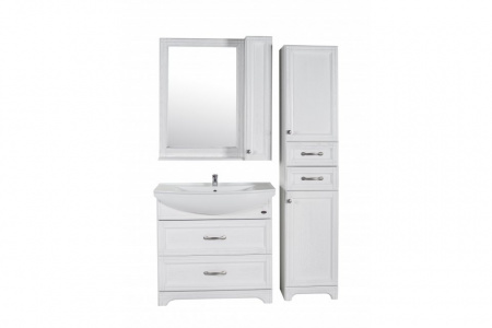 Зеркало-шкаф ASB-Woodline Берта 80 10122 белый фото