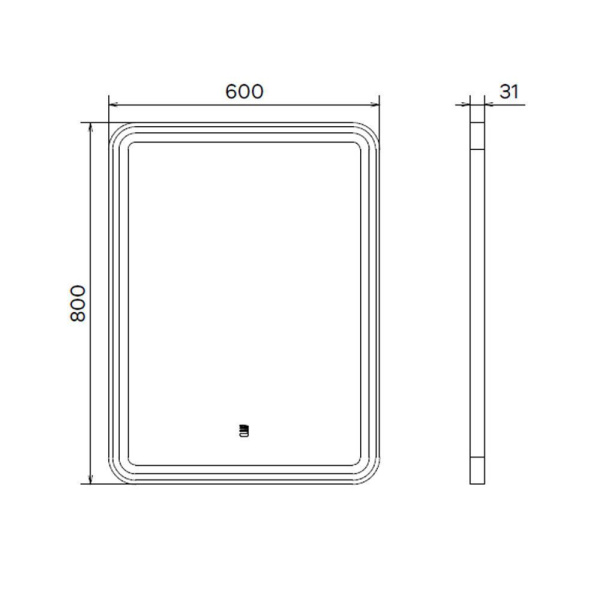 Зеркало с LED-подсветка, бесконтактный сенсор Comforty Ситара-60 00-00014167 серебрянное матовое фото