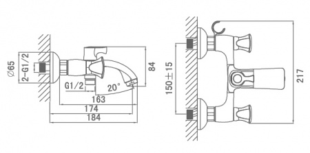 Смеситель для ванны с душем D&K Hessen Grimm DA1383201 фото
