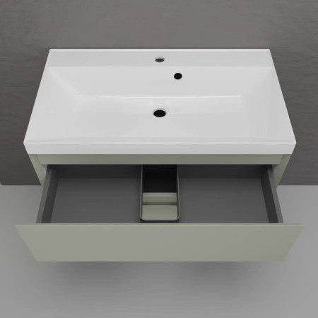 Тумба подвесная под раковину Style Line Манхэттен 80 ЛС-00002361 олива фото