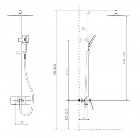 Душевая система (стойка) Timo Halti SX-4190/00 фото
