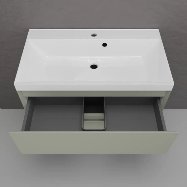 Тумба подвесная под раковину Style Line Манхэттен 80 ЛС-00002361 олива фото