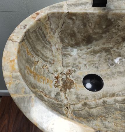 Раковина напольная из оникса Grey ON-01353 (45*45*90) фото