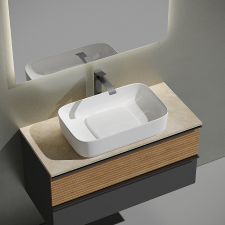 Тумба под раковину Sancos Delta DL100GR дуб красный/графит фото