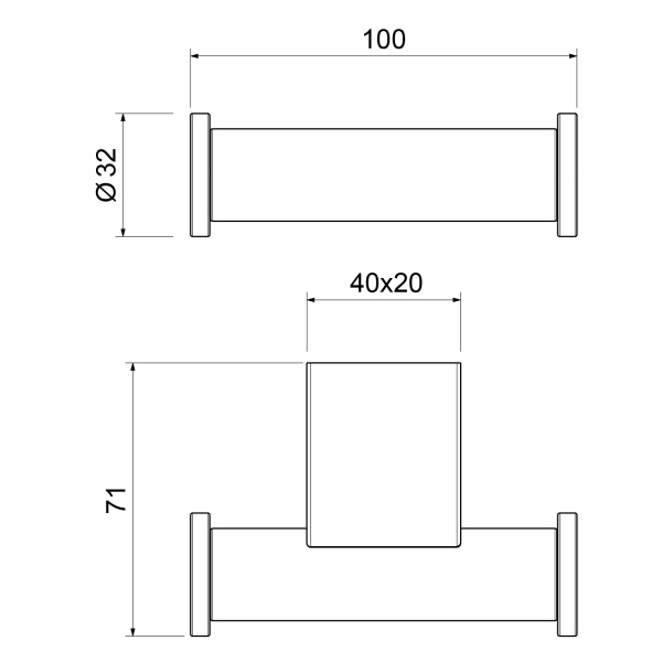 Крючок двойной Timo Luiro 18512/03 Черный фото