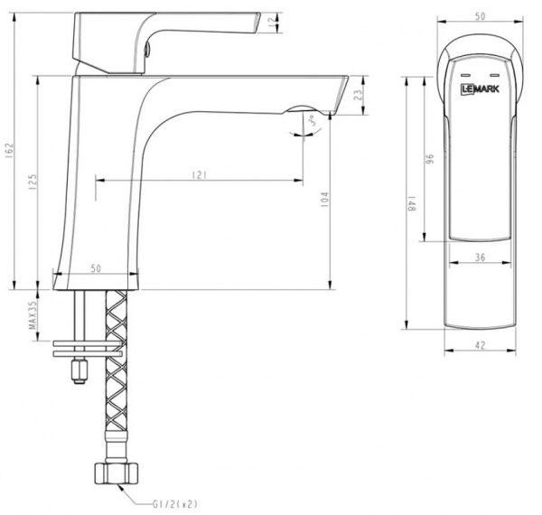 Смеситель для раковины Lemark Ursus LM7206BL фото