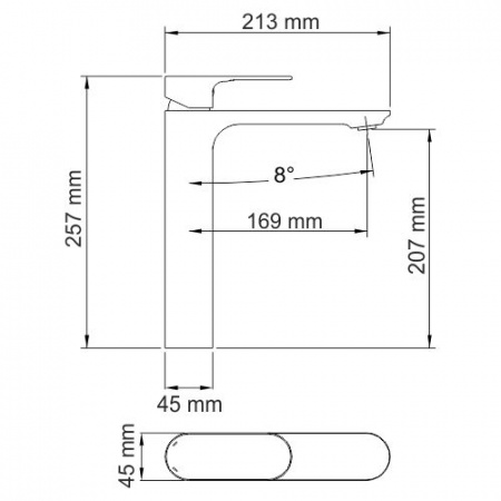 Высокий смеситель для раковины WasserKRAFT Elbe 7403H фото