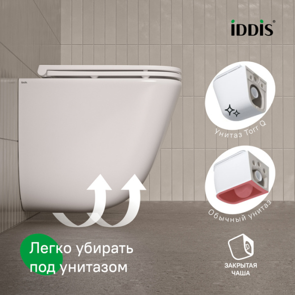 Подвесной унитаз со смывом торнадо IddisTorr Q TOQFDSEi25 с сиденьем фото