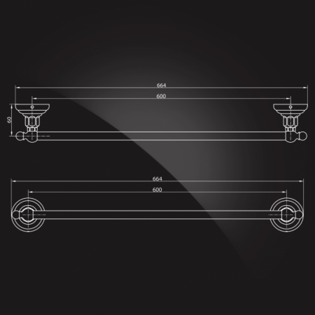 Полотенцедержатель Elghansa Praktic Chrome PRK-216 60 см фото