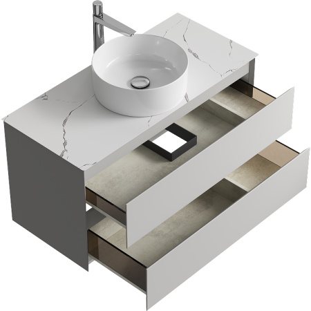 Тумба под накладную раковину Aqwella Geometria 100 GE01102ST серый туман фото