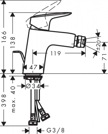 Смеситель для биде Hansgrohe Logis 71204000 фото