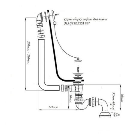 Слив-перелив для ванны Magliezza 927BR фото