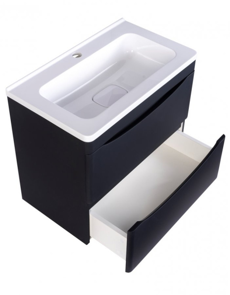 Тумба под раковину Style Line Бергамо мини 60 СС-00002318 черная матовая фото