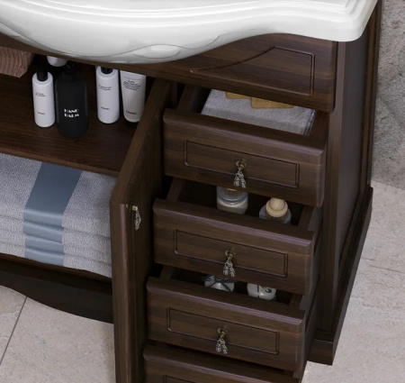 Мебель для ванной Opadiris Клио 85 орех антикварный фото