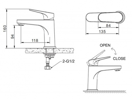 Смеситель для раковины Bravat Eler Black F1191238BM-RUS фото