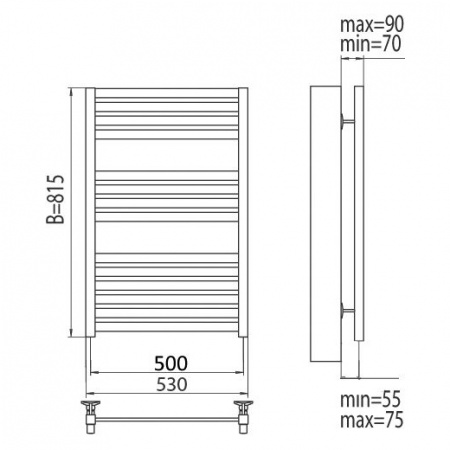 Полотенцесушитель электрический Terminus Тоскана П14 4660059921228 500х815 фото