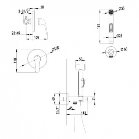 Гигиенический душ со смесителем Lemark Plus Advance LM1219C фото