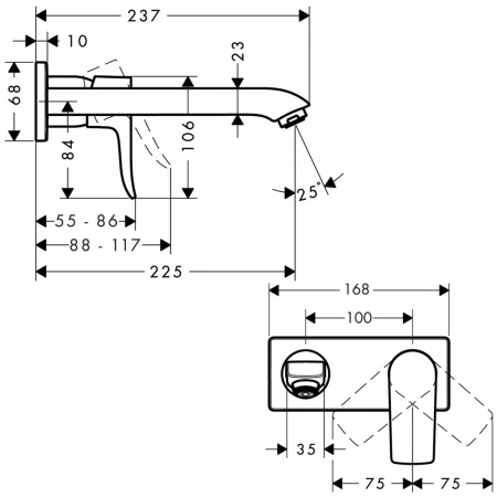 Смеситель для раковины Hansgrohe Metris 31086000 фото