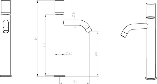 Высокий смеситель для раковины Boheme Stick 122-GB фото