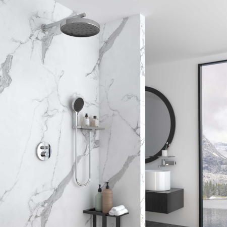 Душевая система скрытого монтажа с термостатом Vincea Inspire VSFW-3I22MT2RCH хром фото