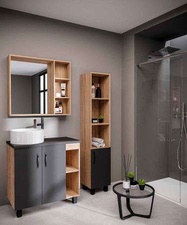 Тумба под раковину Grossman Флай 80 108002 серая фото