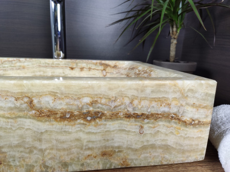 Накладная раковина из оникса Indo Prau Green Kecil OP-00147 фото