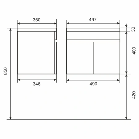 Тумба под раковину Uperwood Eva 50 3930213461 крафт табачный фото