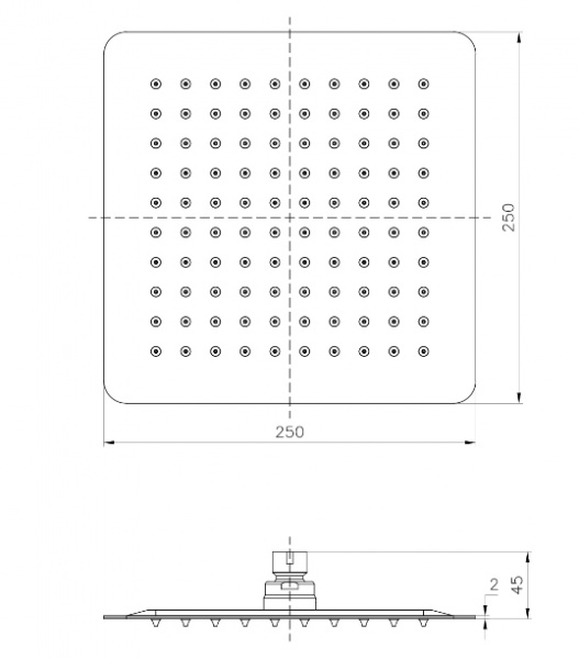 Верхний тропический душ Lemark LM9487S 25x25 см фото