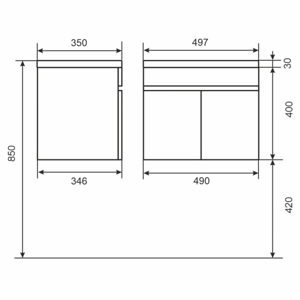 Тумба под раковину Uperwood  Eva 50 3930213460 дуб харбор белый фото