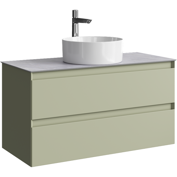 Тумба под накладную раковину Aqwella Geometria 100 GE01102SH шалфей зелёный фото
