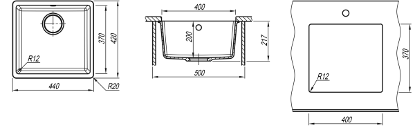 Кухонная мойка РИНГ 400 Flortek  грей фото