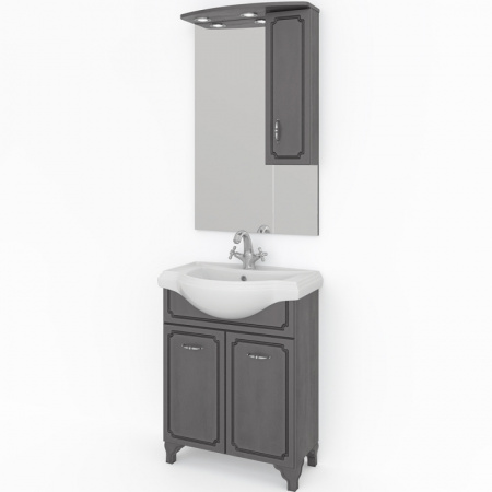 Тумба под раковину Kaksa Патина 004486 65 см серый с черным фото