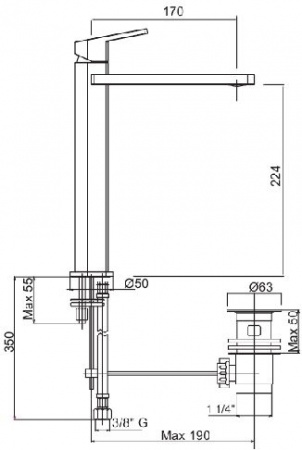 Высокий смеситель для раковины Cezares Trend TREND-LC-01-Cr фото