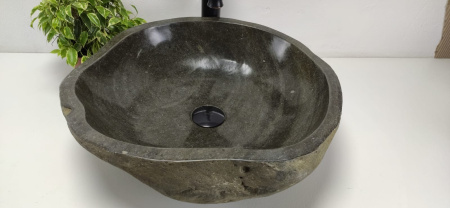 Накладная раковина из речного камня RS0814 (48*44*15) фото