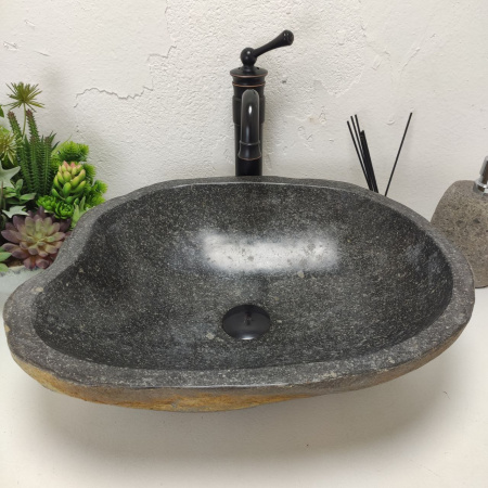 Накладная раковина из речного камня RS01468 (51*43*16) C2 фото