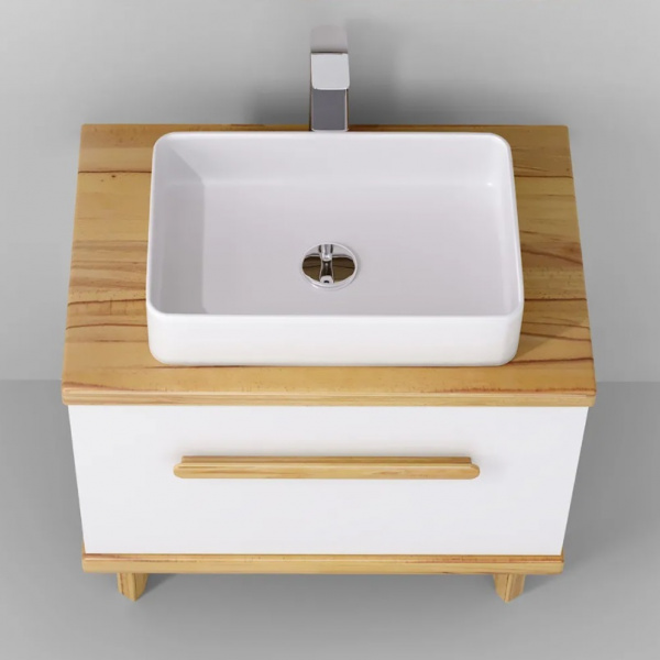 Тумба с раковиной Jorno Simply Sim.01.80/P/BuL-W фото